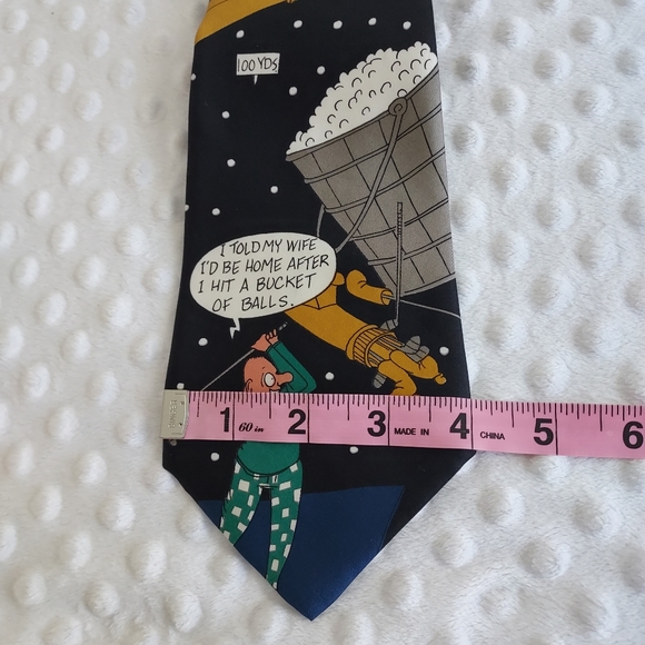 Vintage Golf Tie Richard Torrey Necktie Bench Warmers NWT 100% Silk Bucket Balls - Picture 11 of 12